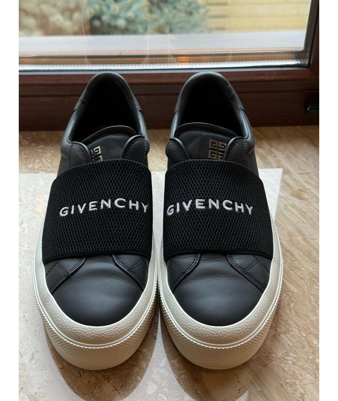 GIVENCHY Черные кожаные низкие кроссовки / кеды, фото 2