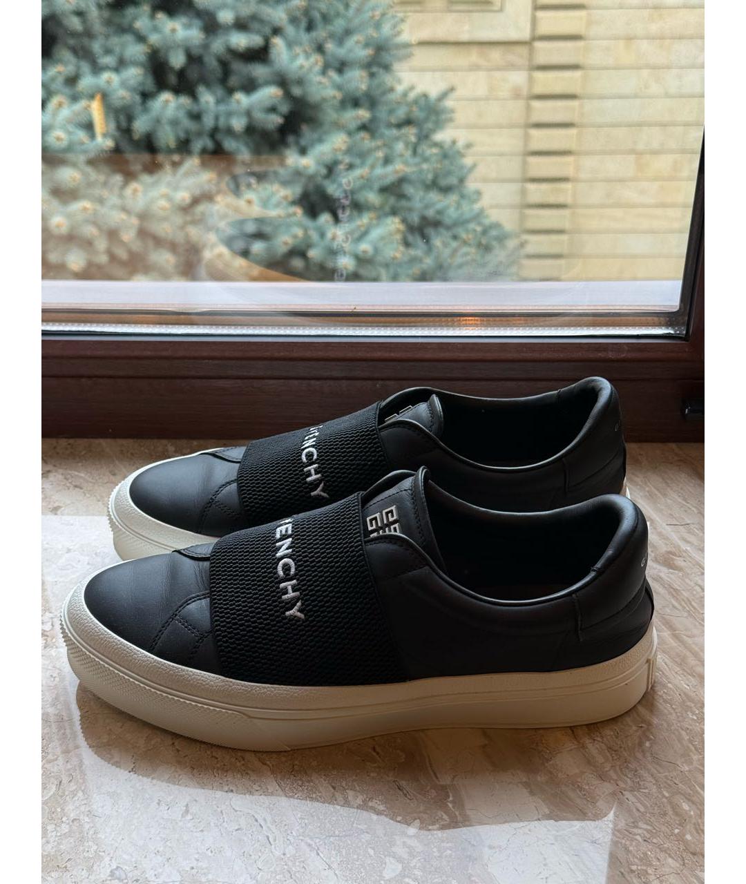 GIVENCHY Черные кожаные низкие кроссовки / кеды, фото 4