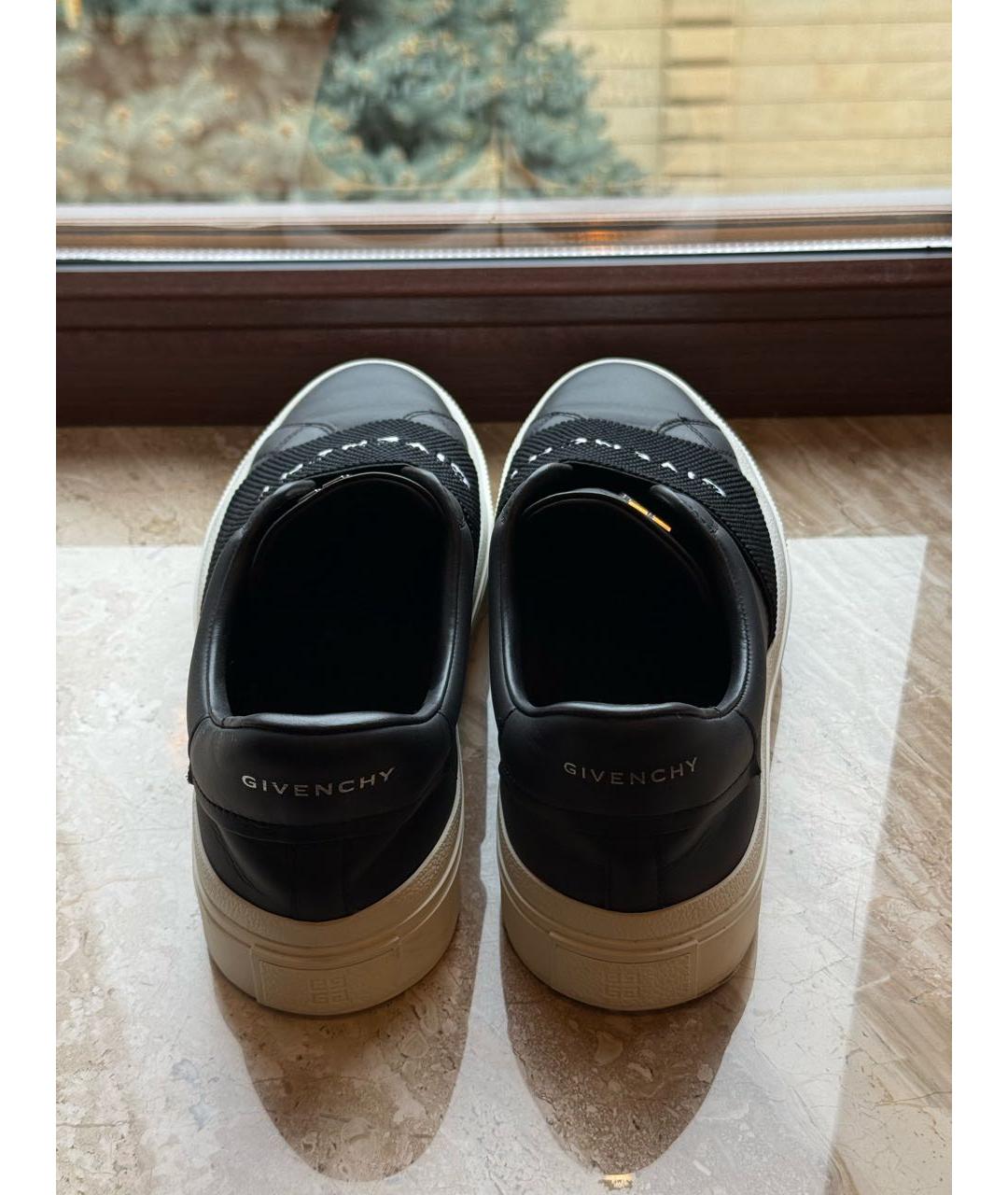 GIVENCHY Черные кожаные низкие кроссовки / кеды, фото 3