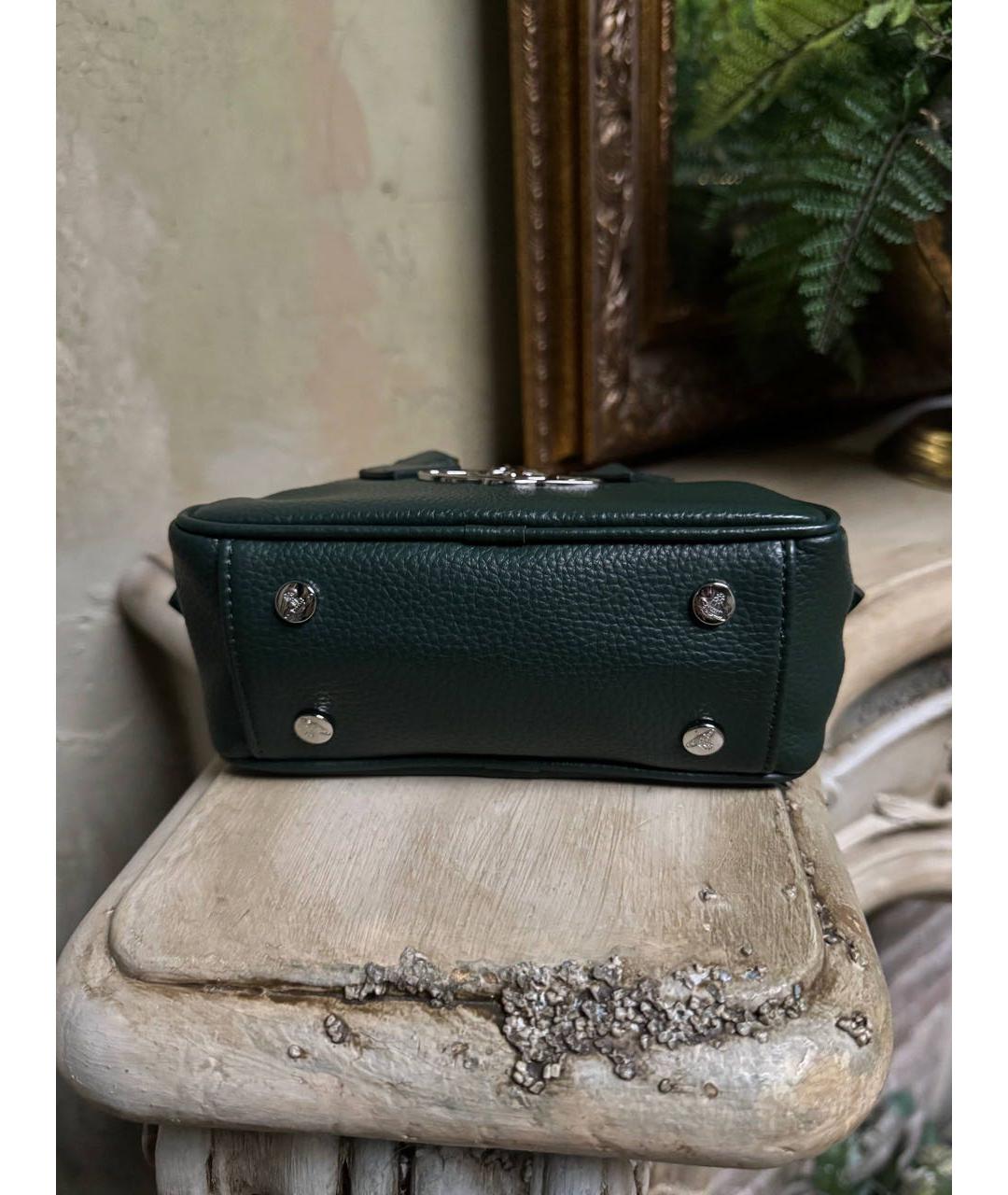 VIVIENNE WESTWOOD Зеленая кожаная сумка с короткими ручками, фото 2