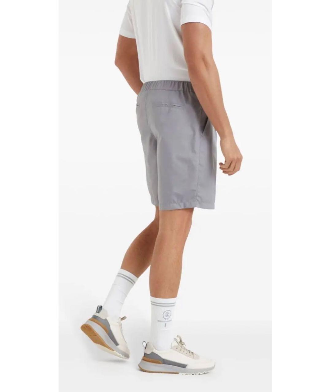 BRUNELLO CUCINELLI Серые полиэстеровые шорты, фото 4