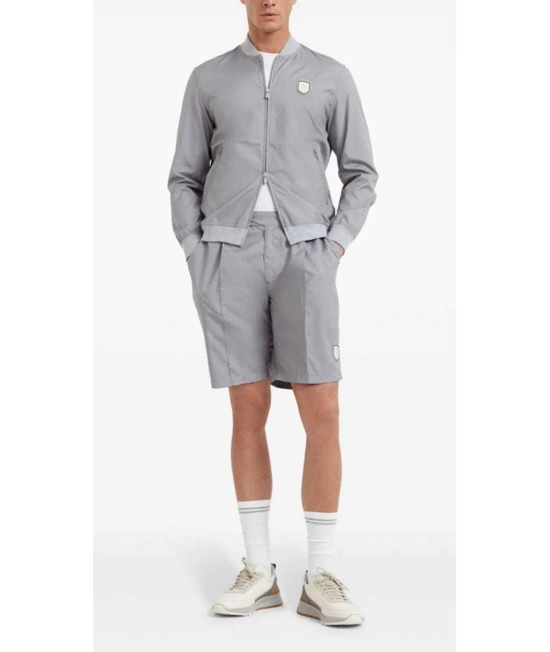 BRUNELLO CUCINELLI Серые полиэстеровые шорты, фото 2