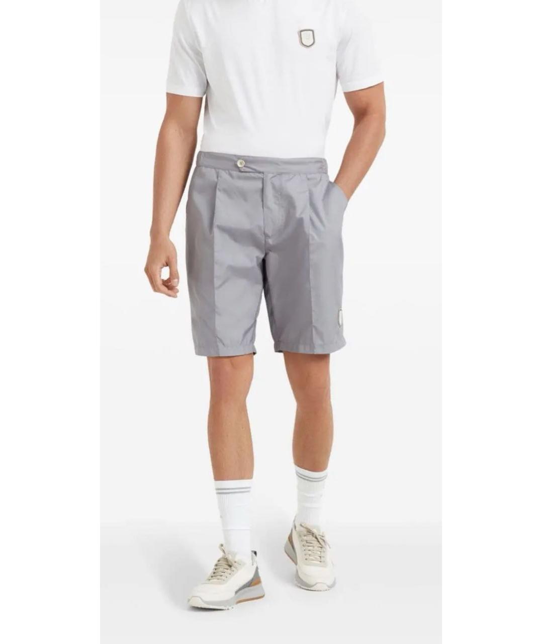 BRUNELLO CUCINELLI Серые полиэстеровые шорты, фото 3
