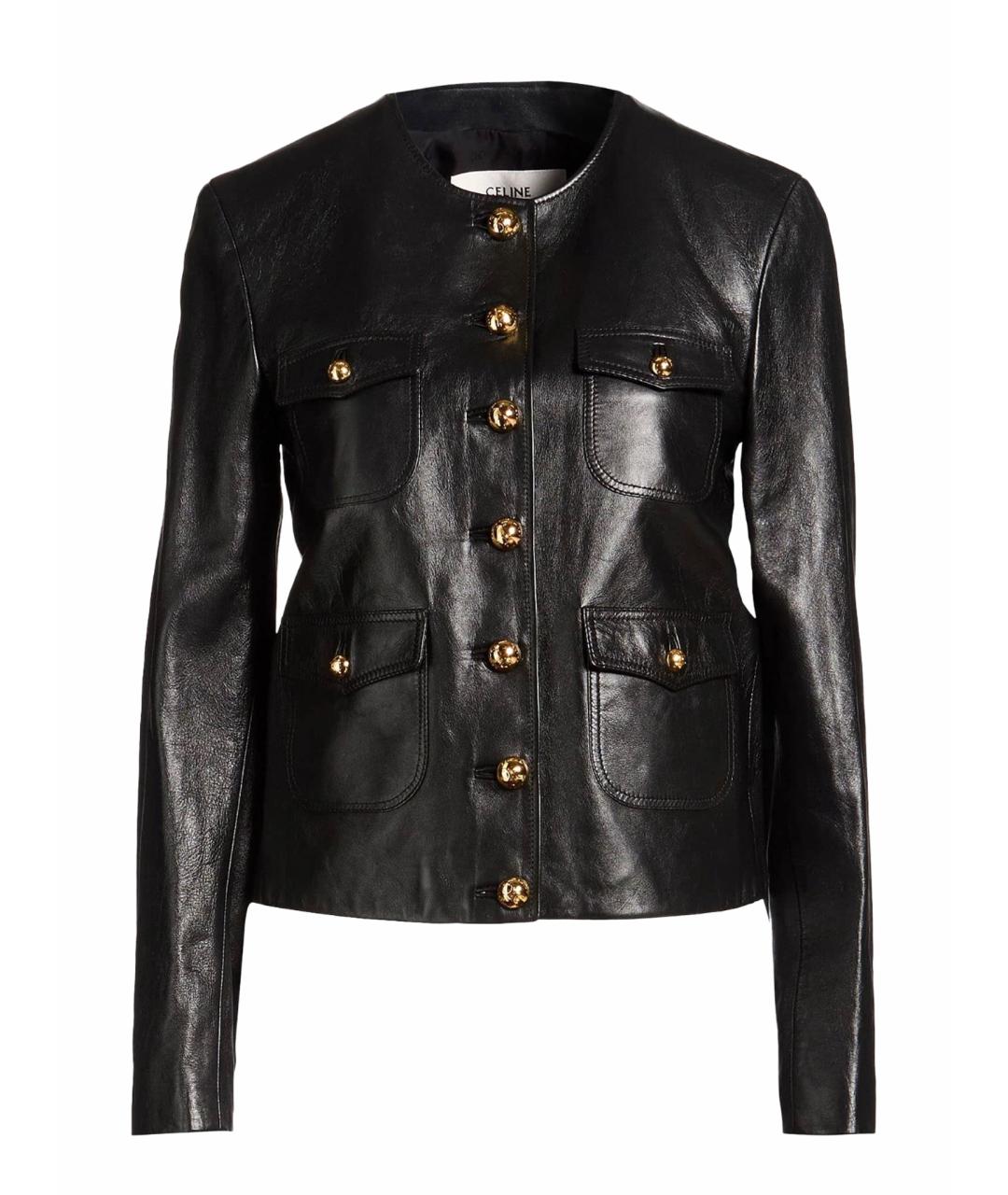 CELINE Черная кожаная куртка, фото 1