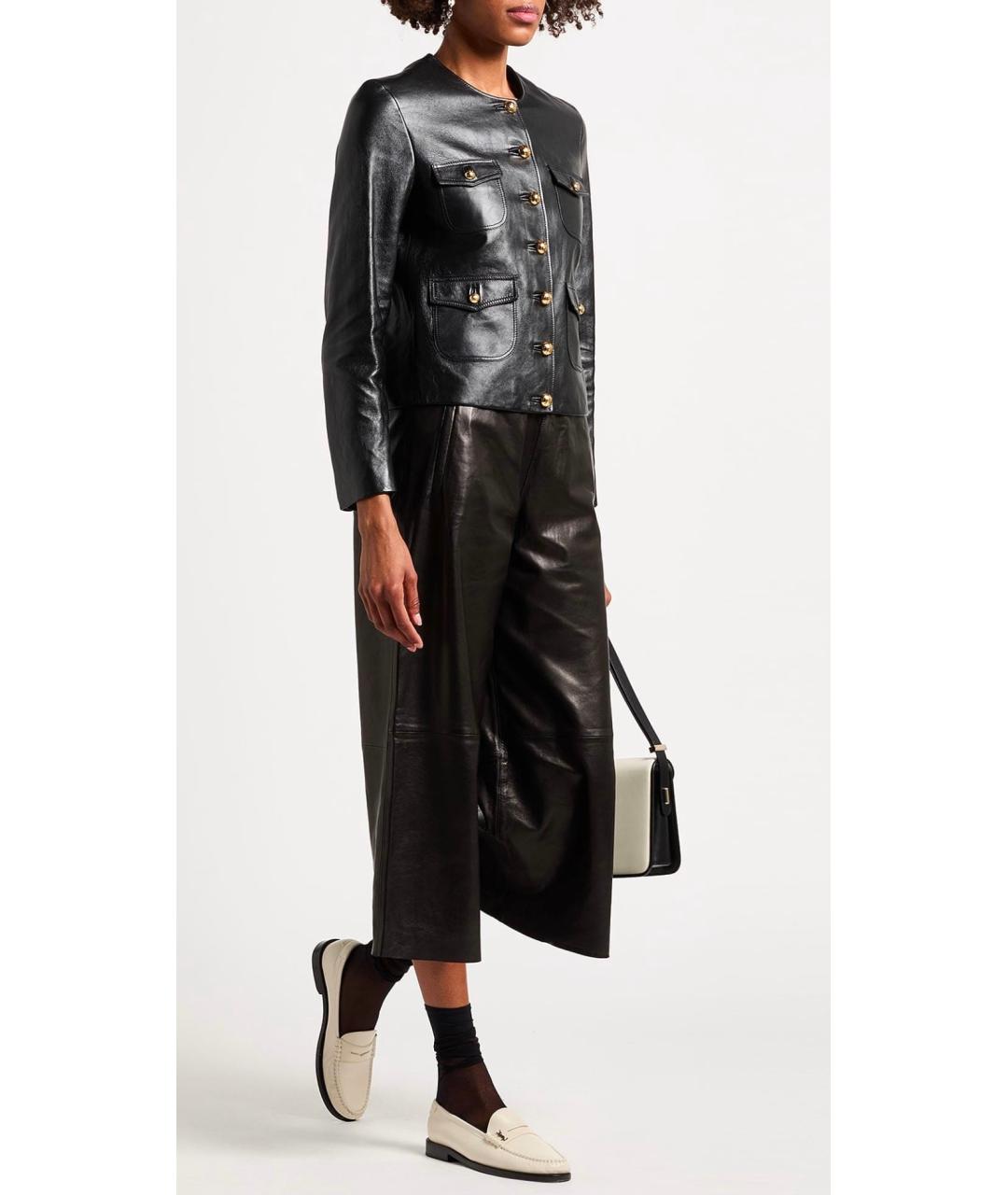 CELINE Черная кожаная куртка, фото 2