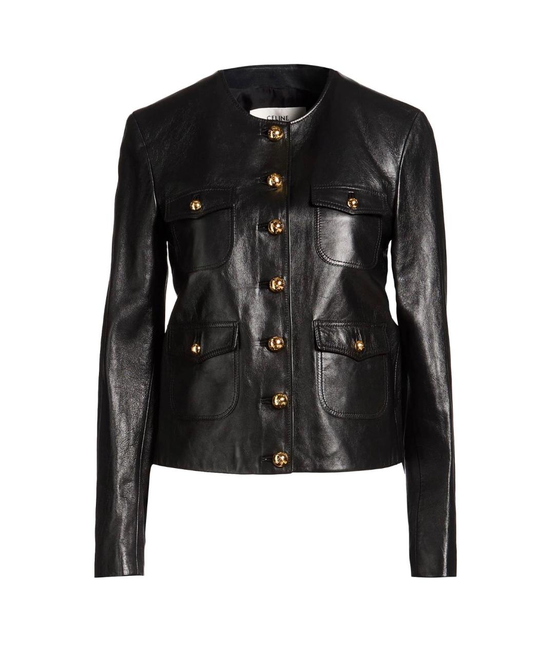 CELINE Черная кожаная куртка, фото 4