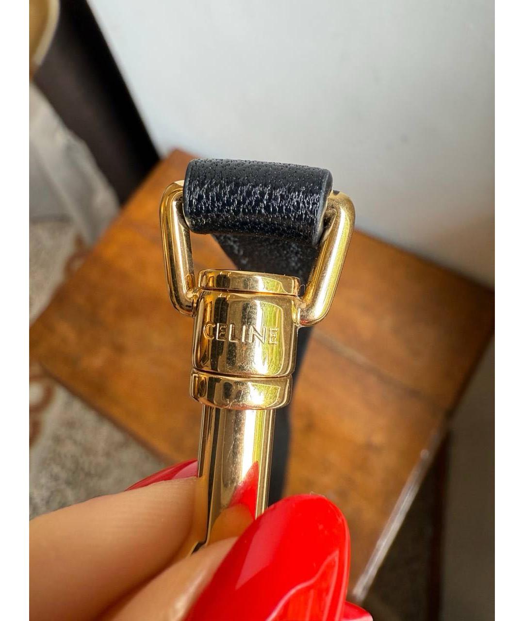 CELINE Черная кожаная сумка с короткими ручками, фото 8