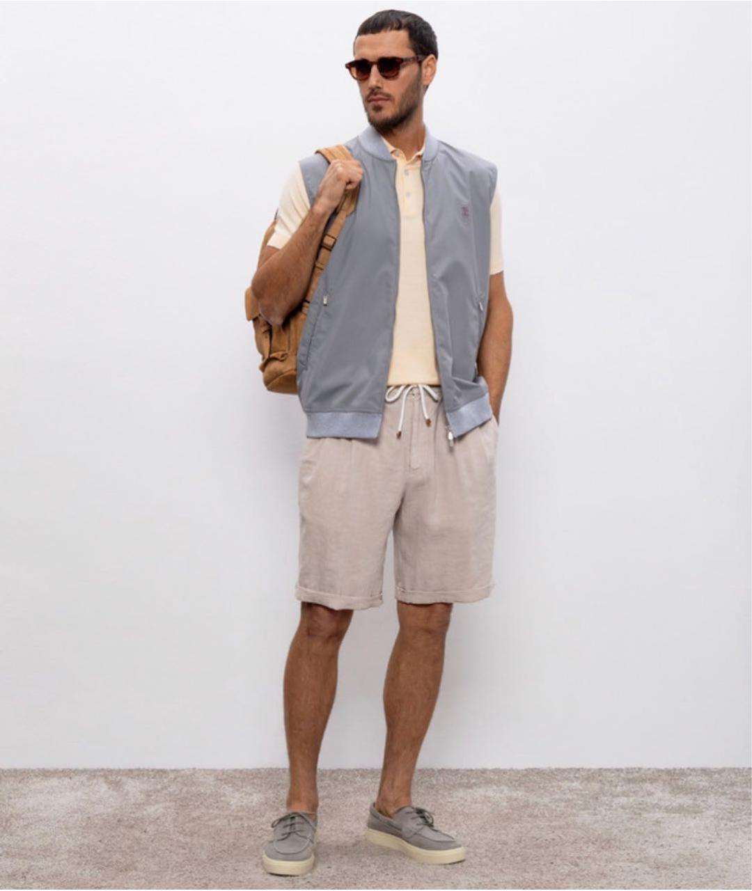 BRUNELLO CUCINELLI Серый полиэстеровый жилет, фото 6