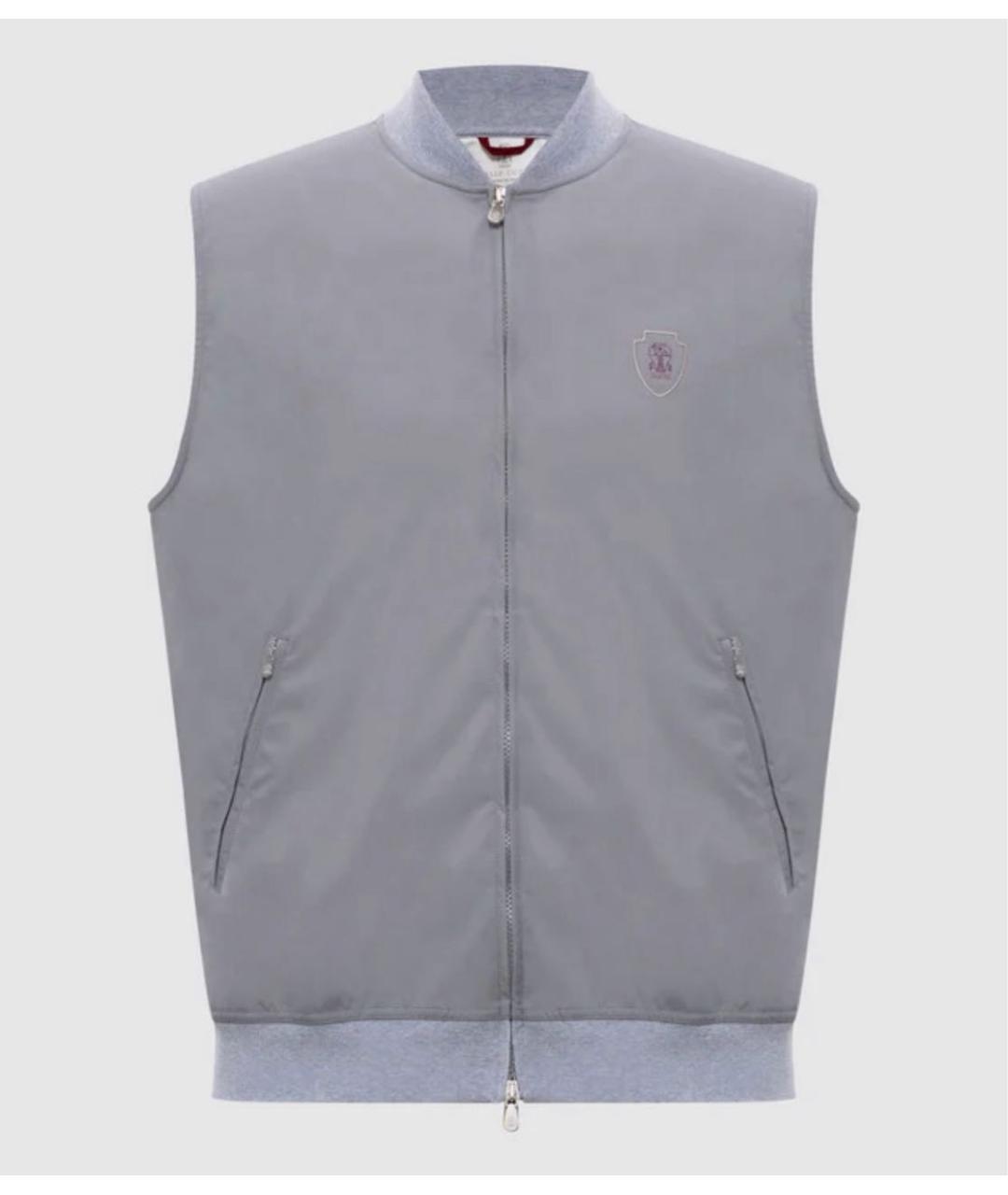 BRUNELLO CUCINELLI Серый полиэстеровый жилет, фото 7