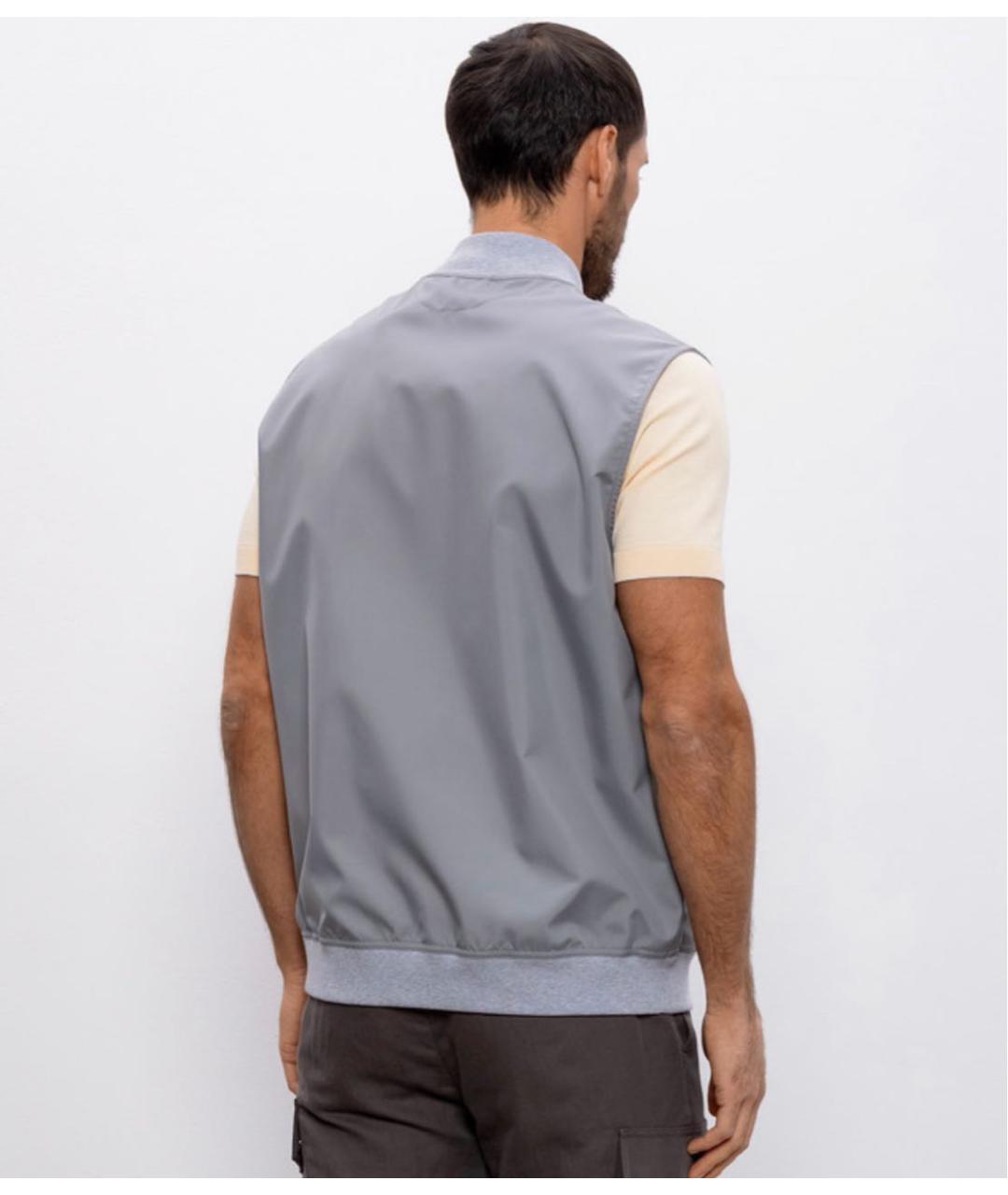 BRUNELLO CUCINELLI Серый полиэстеровый жилет, фото 3