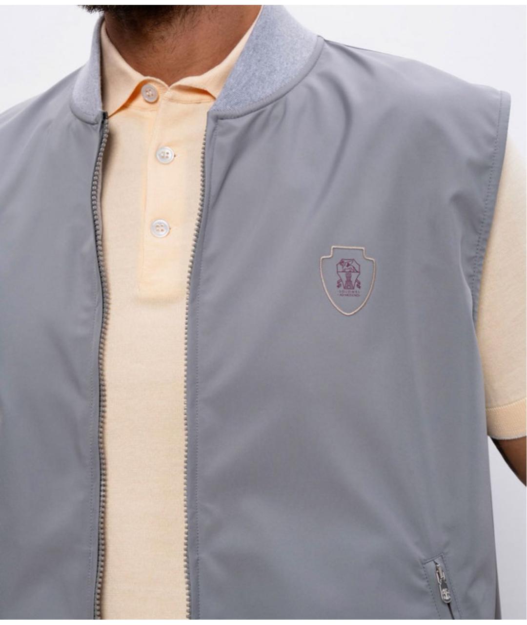 BRUNELLO CUCINELLI Серый полиэстеровый жилет, фото 4