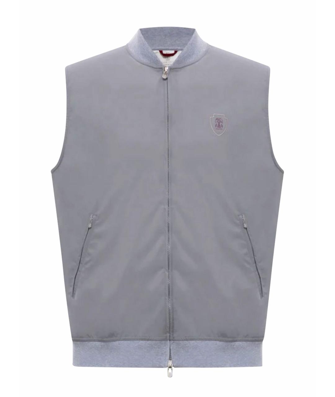 BRUNELLO CUCINELLI Серый полиэстеровый жилет, фото 1