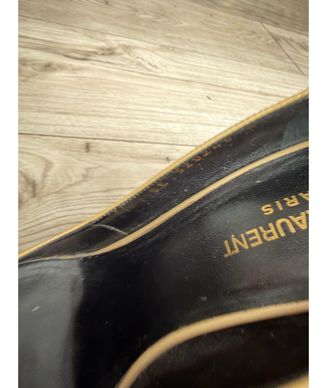 SAINT LAURENT Бежевые туфли из лакированной кожи, фото 7