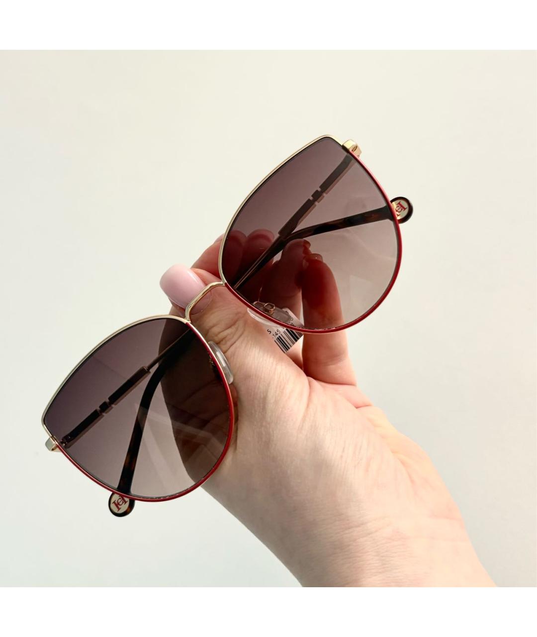 CAROLINA HERRERA Коричневые металлические солнцезащитные очки, фото 6
