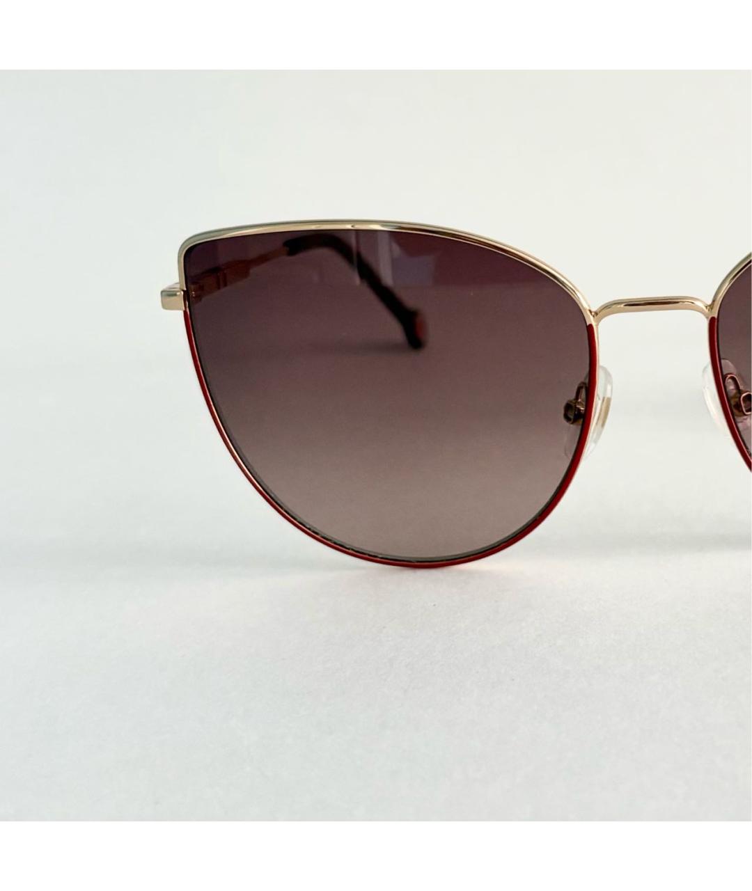CAROLINA HERRERA Коричневые металлические солнцезащитные очки, фото 7