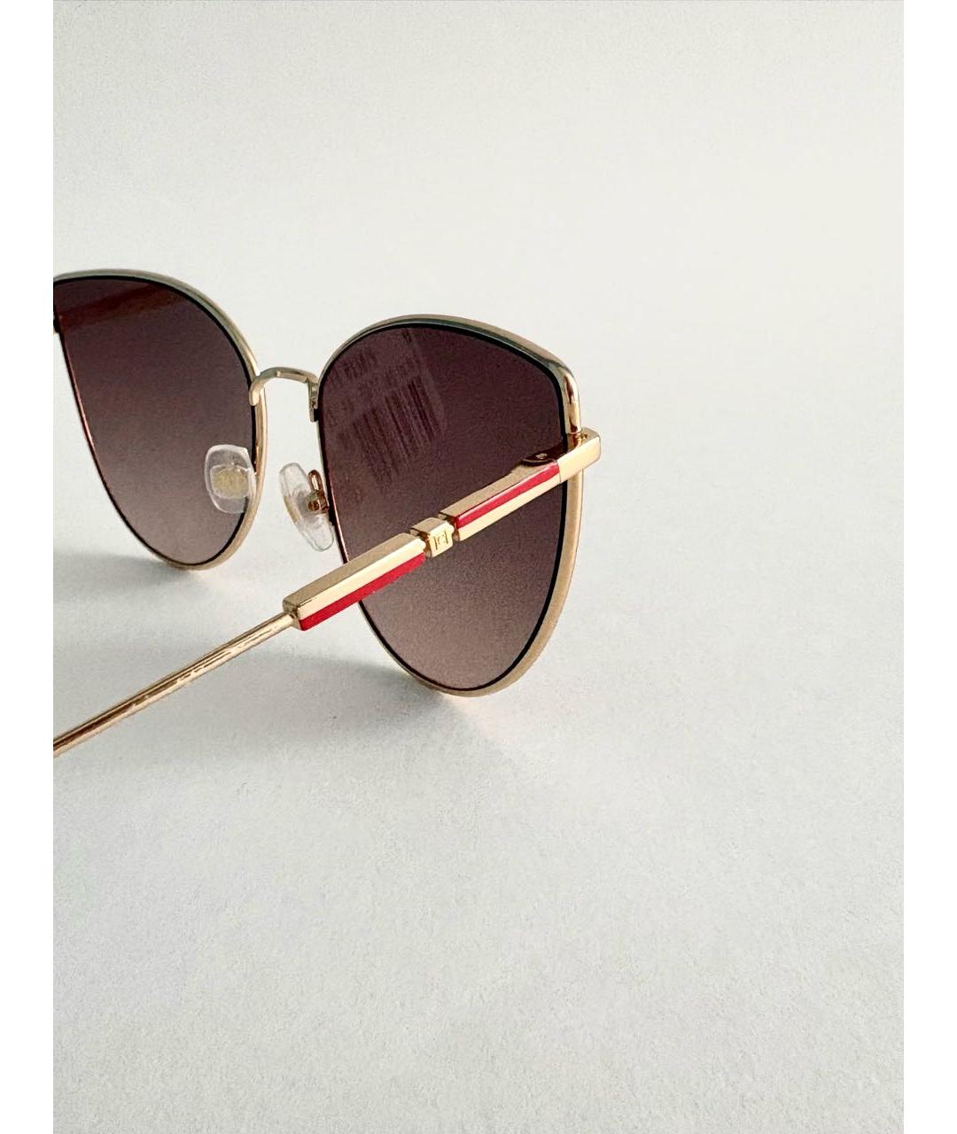 CAROLINA HERRERA Коричневые металлические солнцезащитные очки, фото 2