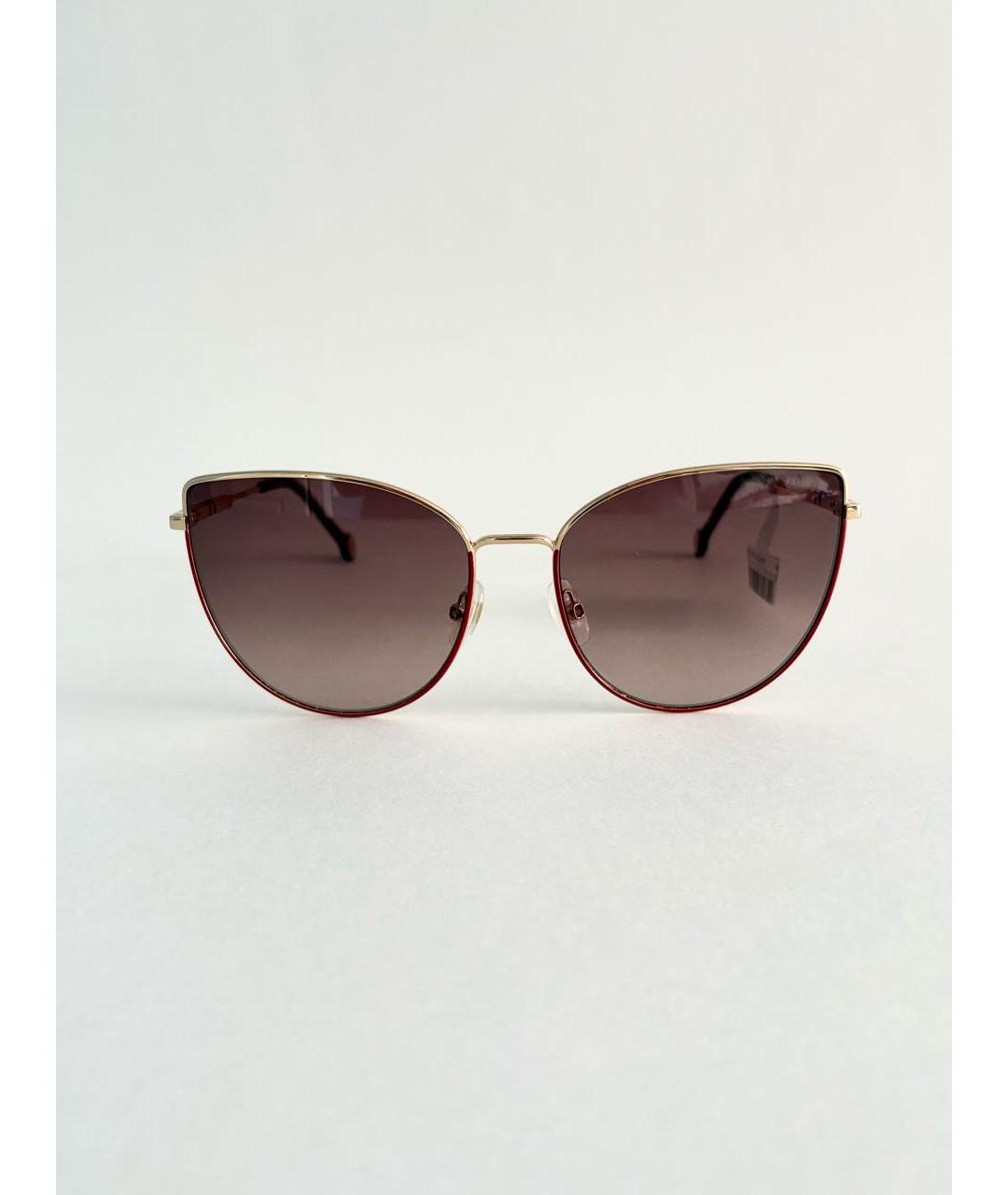CAROLINA HERRERA Коричневые металлические солнцезащитные очки, фото 8