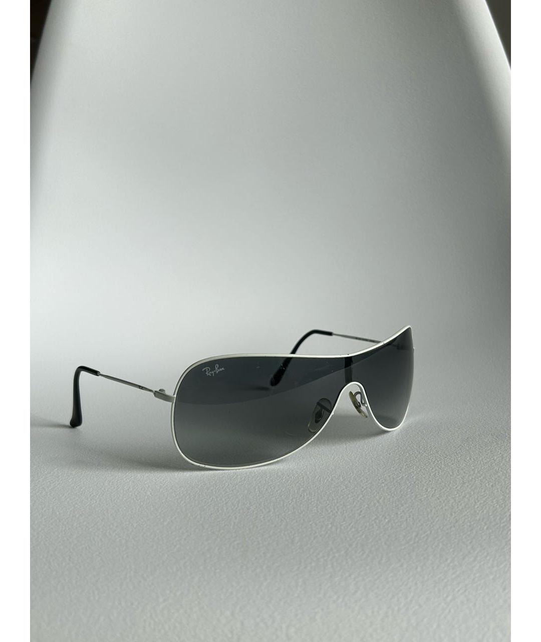RAY BAN Белые металлические солнцезащитные очки, фото 2