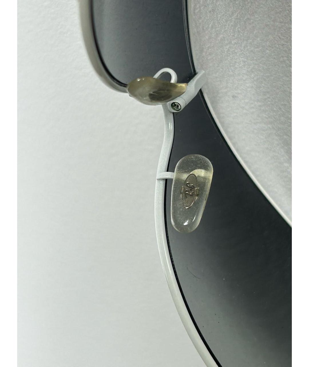 RAY BAN Белые металлические солнцезащитные очки, фото 7