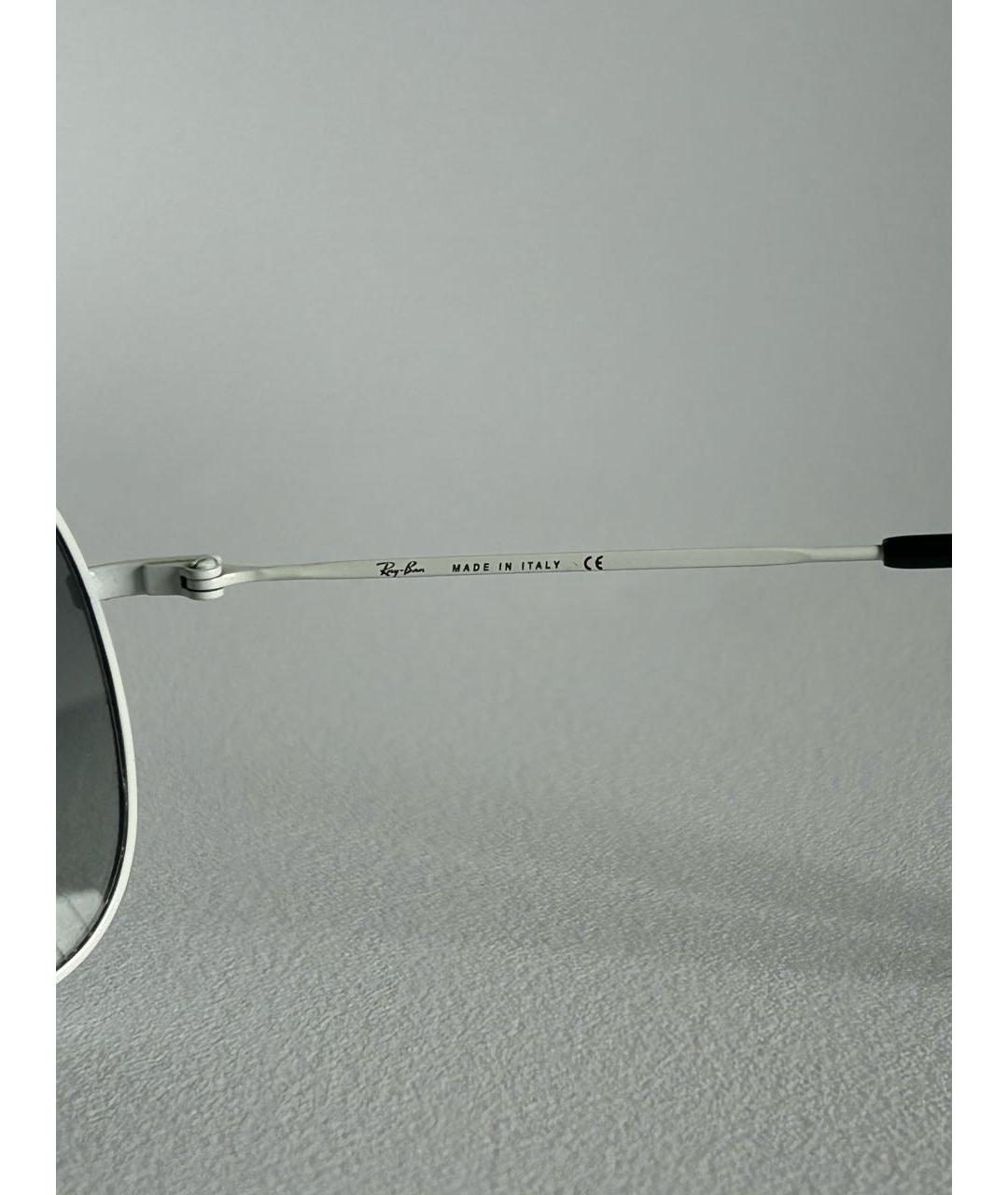 RAY BAN Белые металлические солнцезащитные очки, фото 5