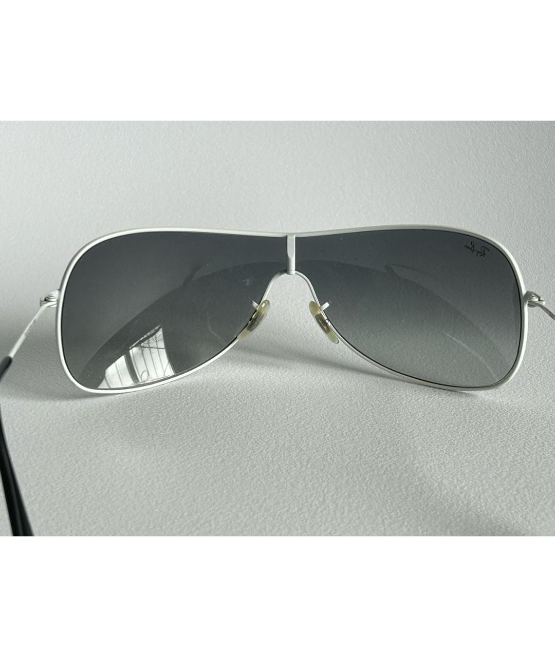 RAY BAN Белые металлические солнцезащитные очки, фото 4