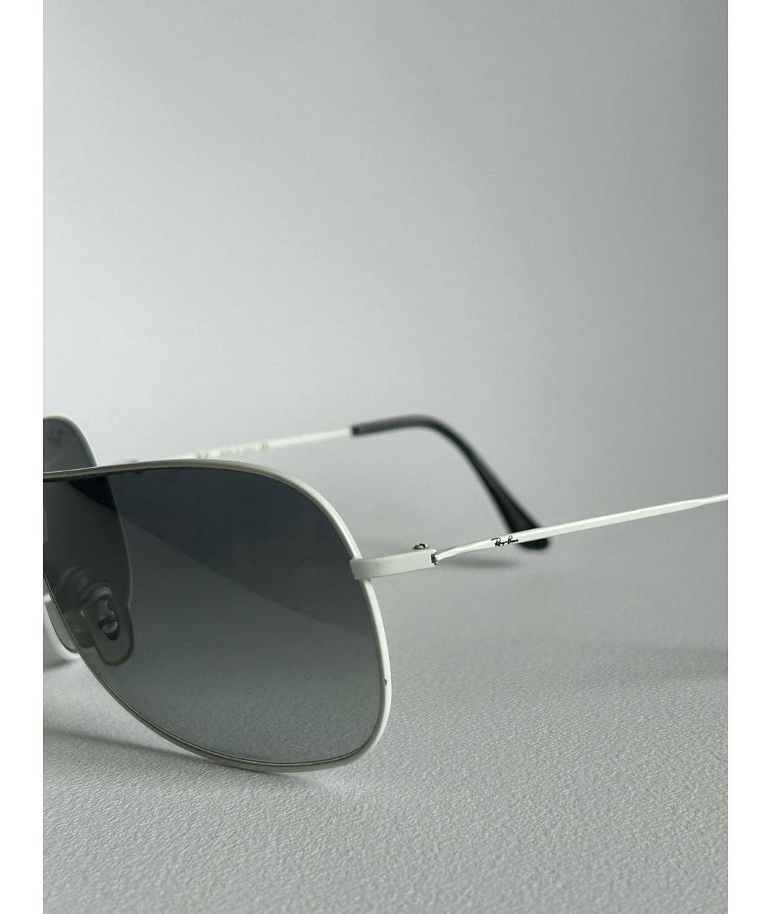 RAY BAN Белые металлические солнцезащитные очки, фото 3