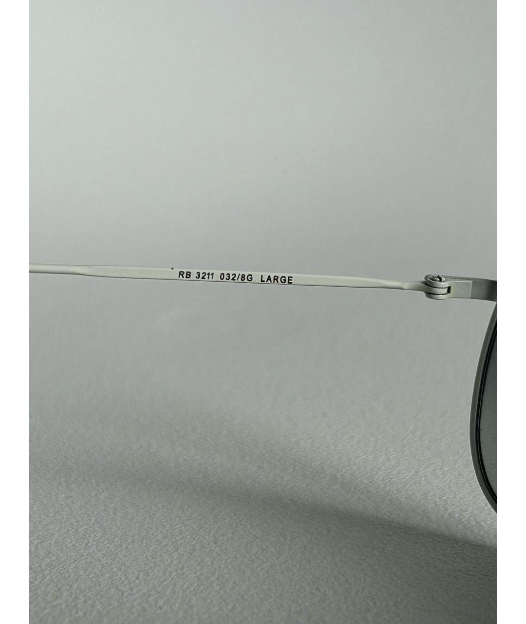 RAY BAN Белые металлические солнцезащитные очки, фото 6
