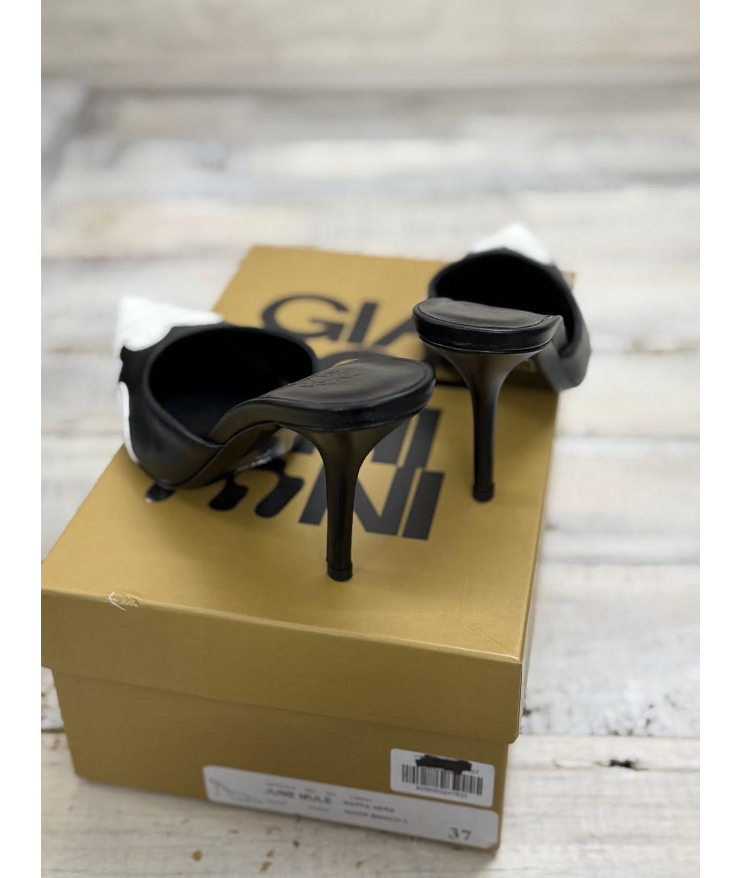 GIABORGHINI Черные кожаные мюли, фото 4