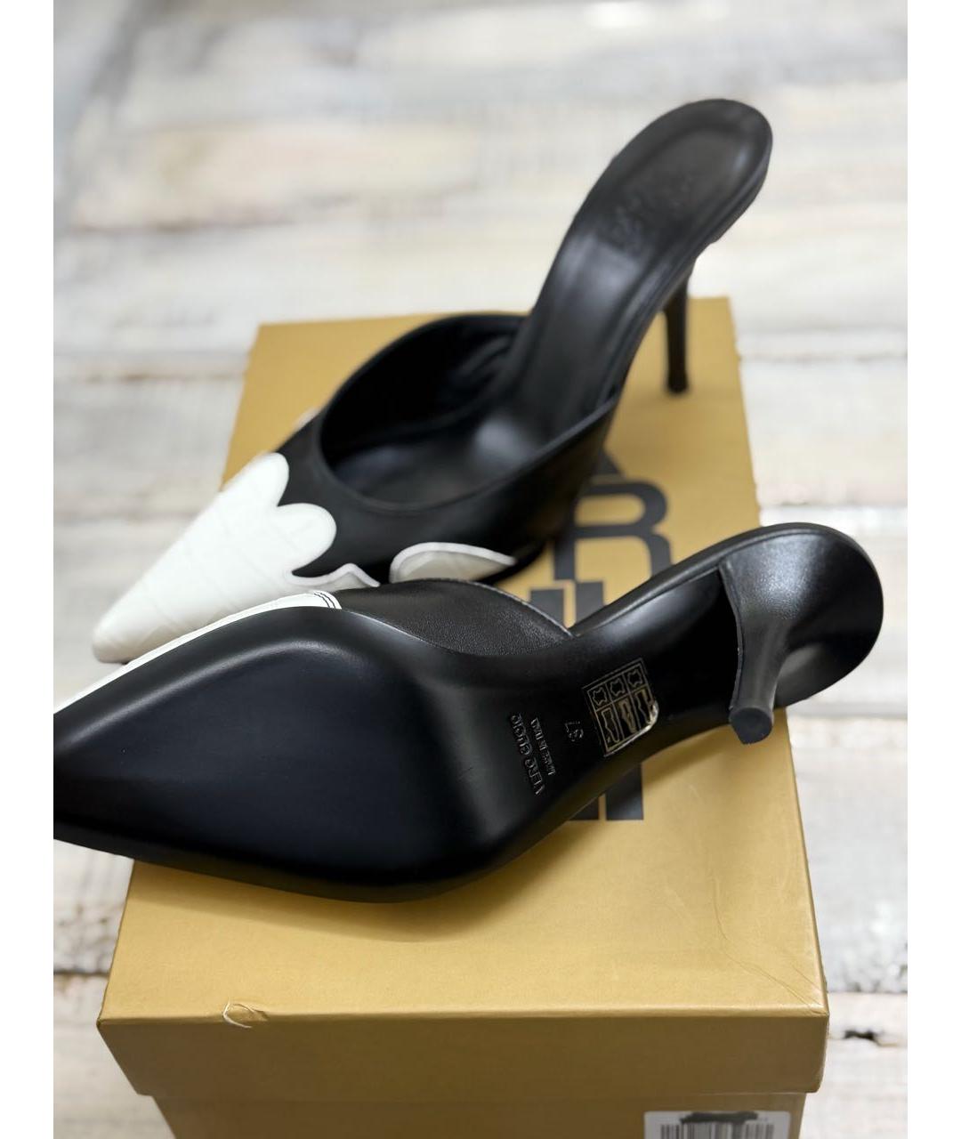 GIABORGHINI Черные кожаные мюли, фото 8