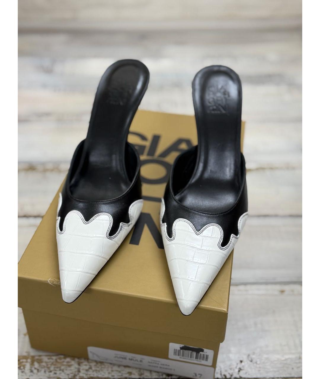 GIABORGHINI Черные кожаные мюли, фото 2