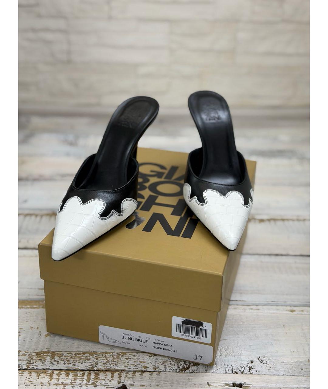 GIABORGHINI Черные кожаные мюли, фото 3