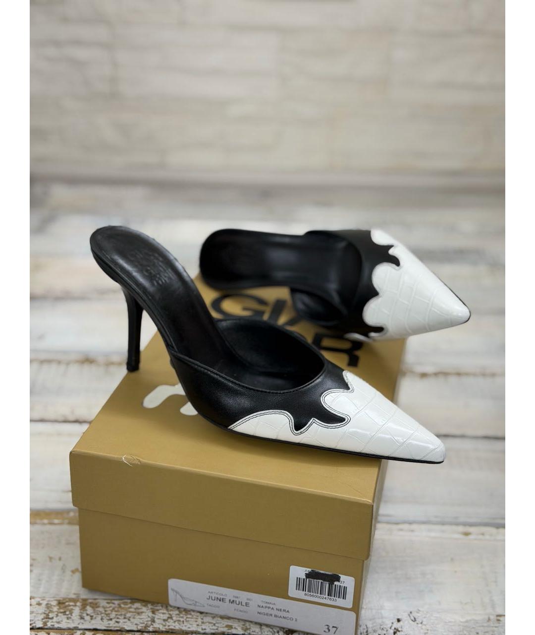 GIABORGHINI Черные кожаные мюли, фото 5