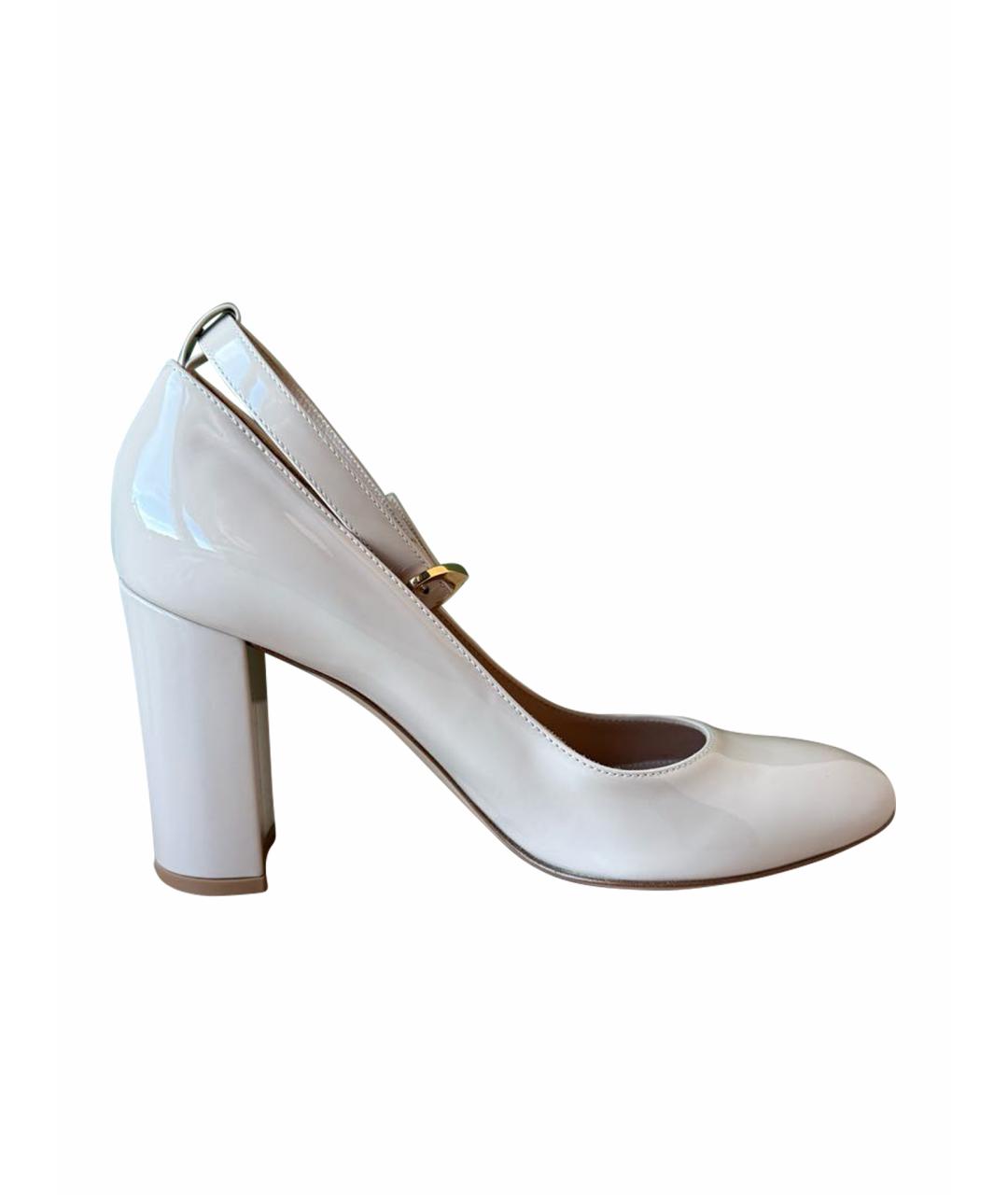 GIANVITO ROSSI Бежевые туфли из лакированной кожи, фото 7