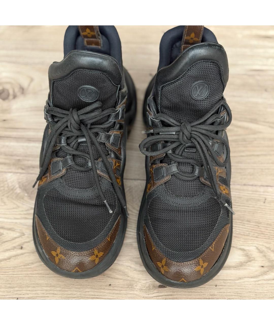 LOUIS VUITTON Черные кожаные кеды, фото 2