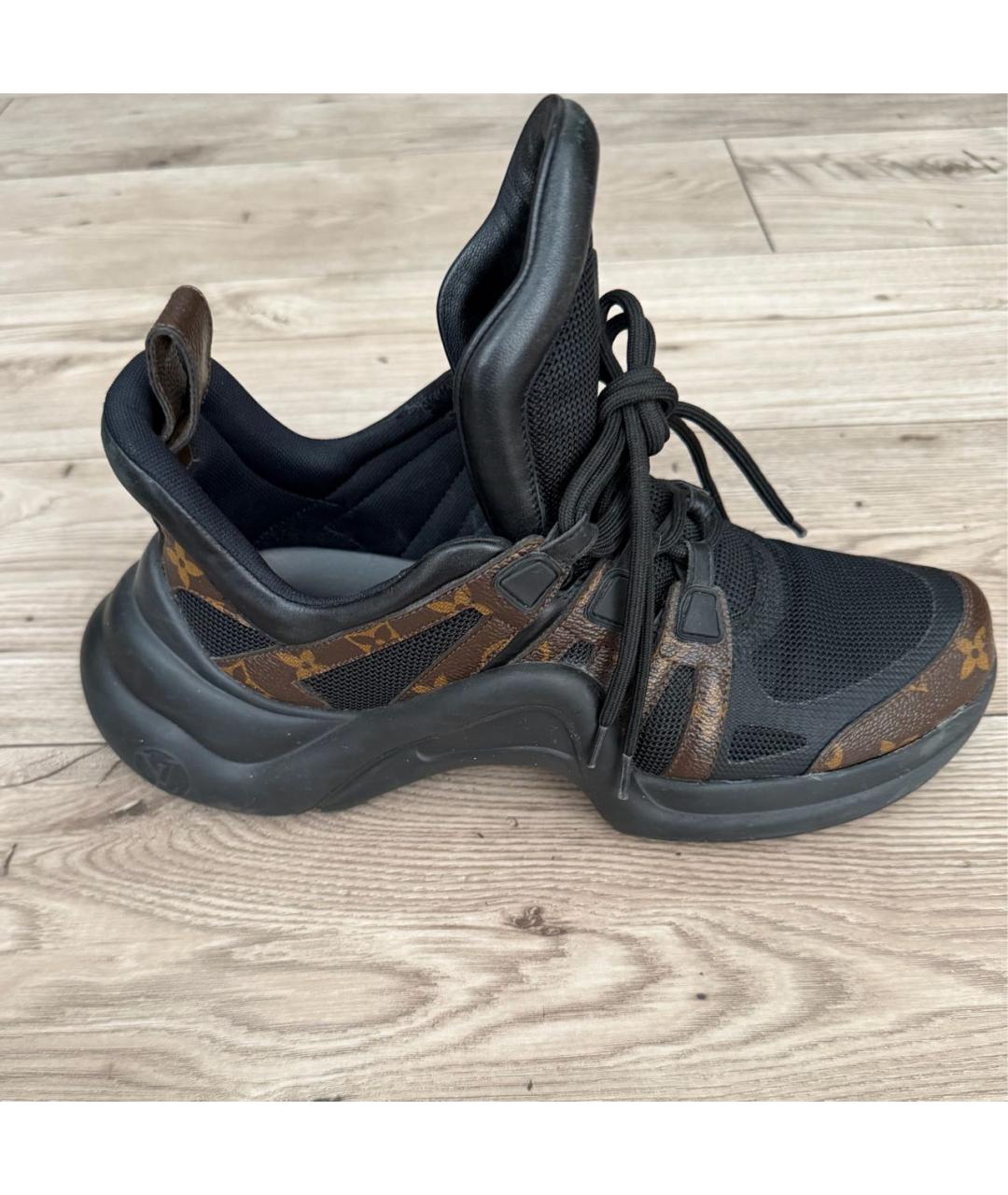 LOUIS VUITTON Черные кожаные кеды, фото 9