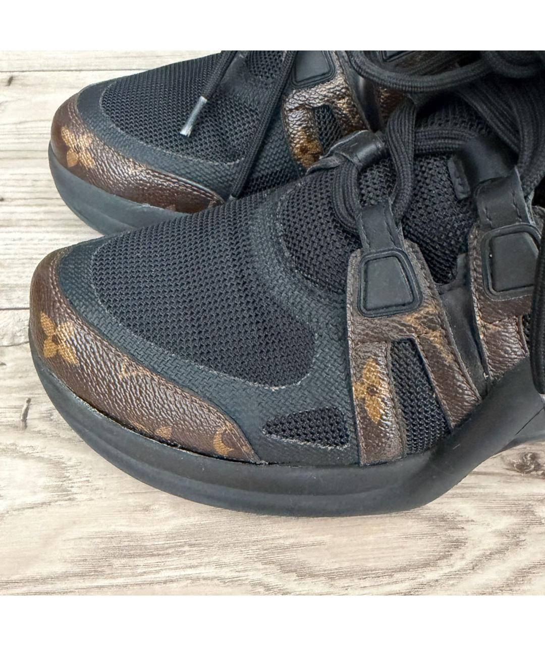 LOUIS VUITTON Черные кожаные кеды, фото 5