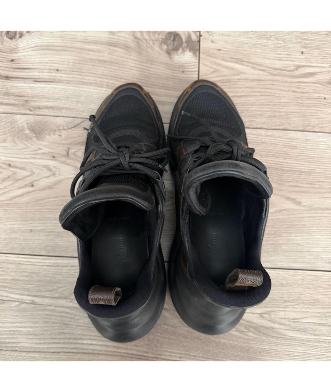 LOUIS VUITTON Черные кожаные кеды, фото 3