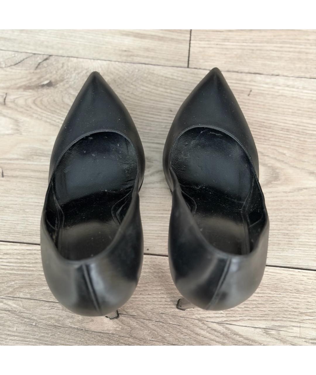 SAINT LAURENT Черные кожаные туфли, фото 3