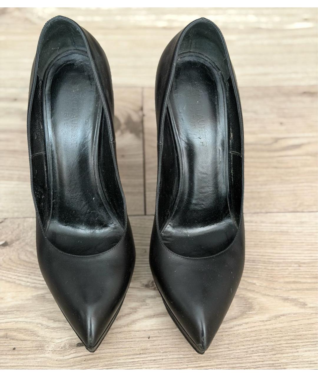 SAINT LAURENT Черные кожаные туфли, фото 2