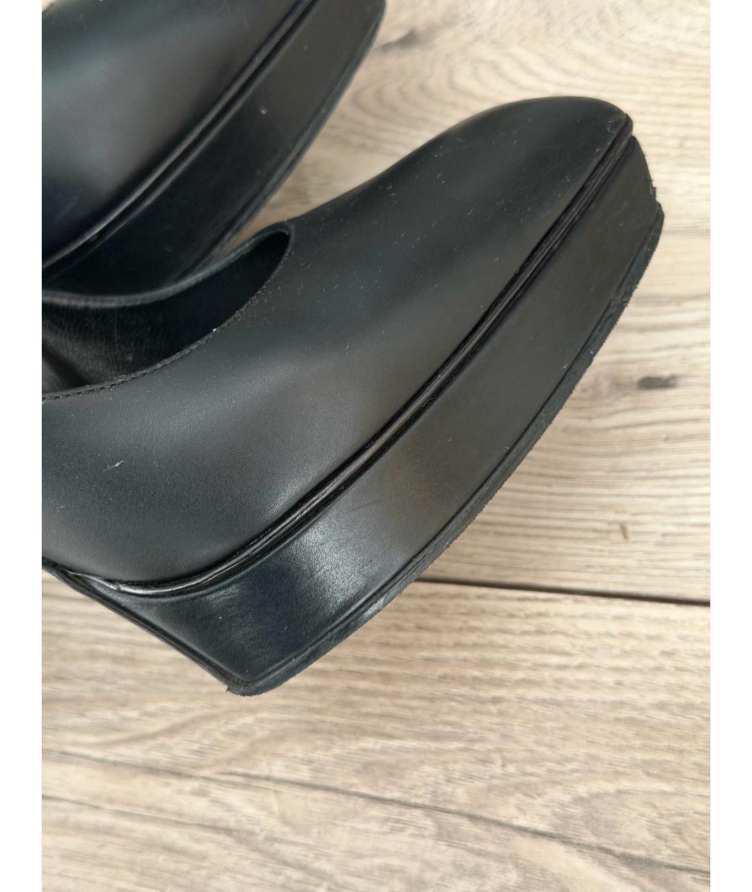 SAINT LAURENT Черные кожаные туфли, фото 6