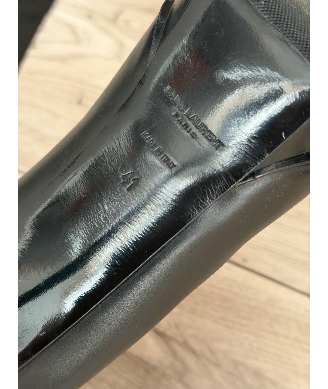 SAINT LAURENT Черные кожаные туфли, фото 5