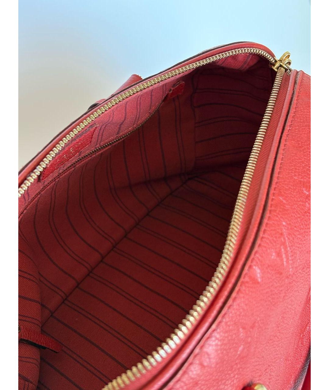 LOUIS VUITTON Красная кожаная сумка с короткими ручками, фото 4