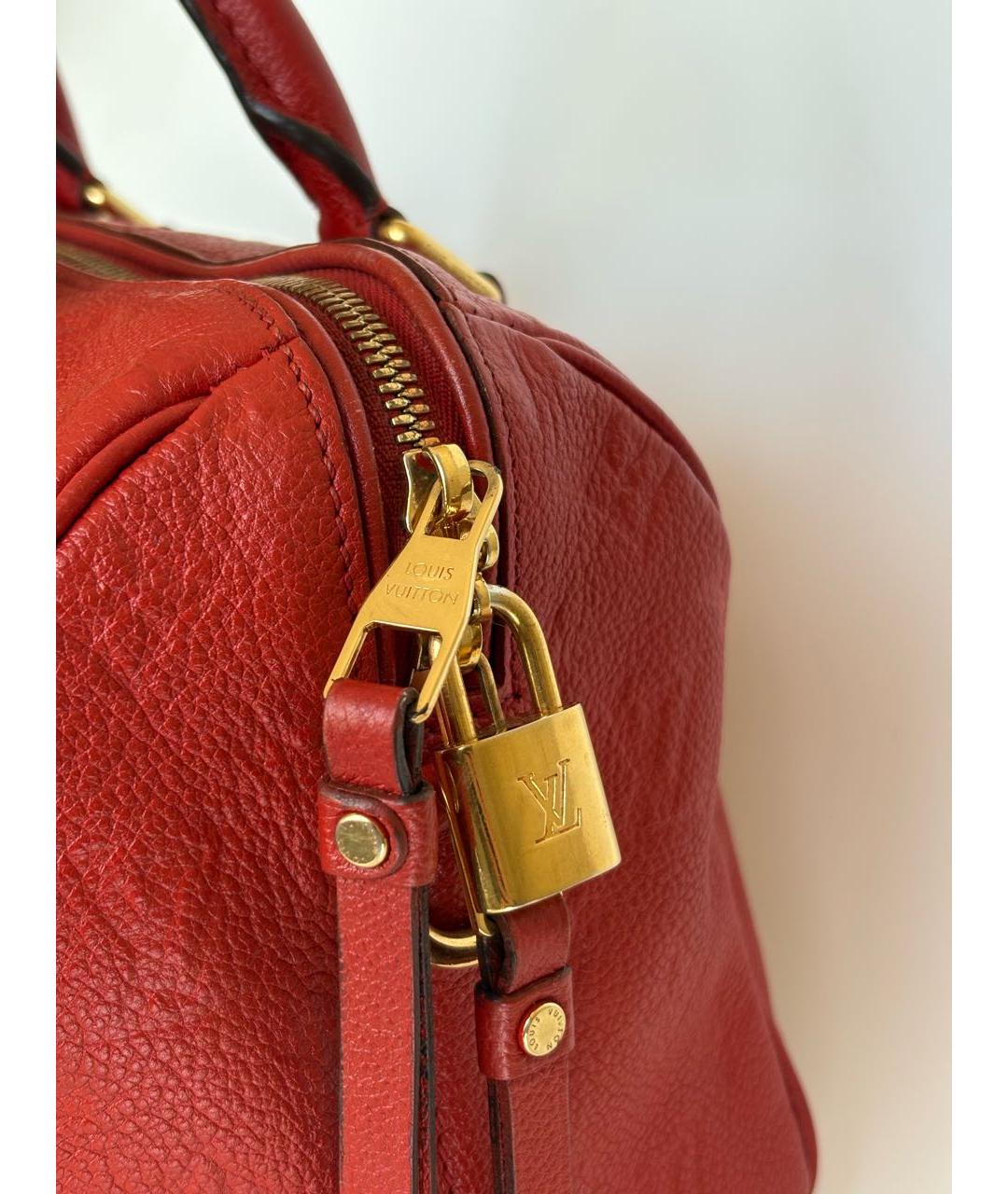 LOUIS VUITTON Красная кожаная сумка с короткими ручками, фото 8