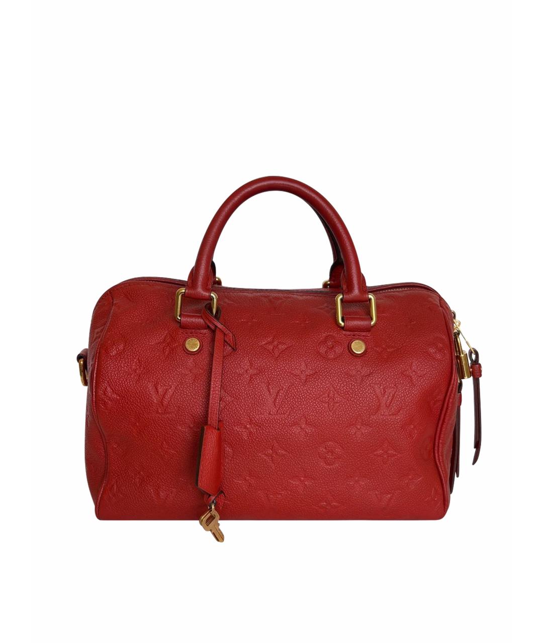 LOUIS VUITTON Красная кожаная сумка с короткими ручками, фото 1