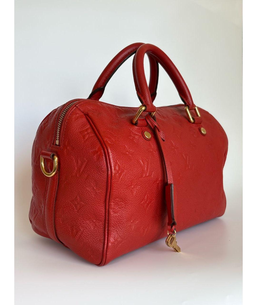 LOUIS VUITTON Красная кожаная сумка с короткими ручками, фото 2