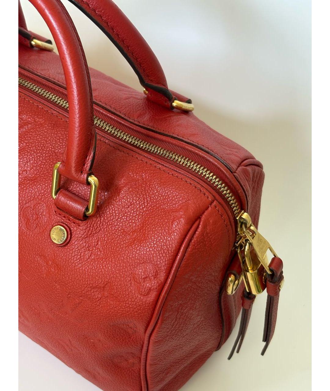 LOUIS VUITTON Красная кожаная сумка с короткими ручками, фото 6