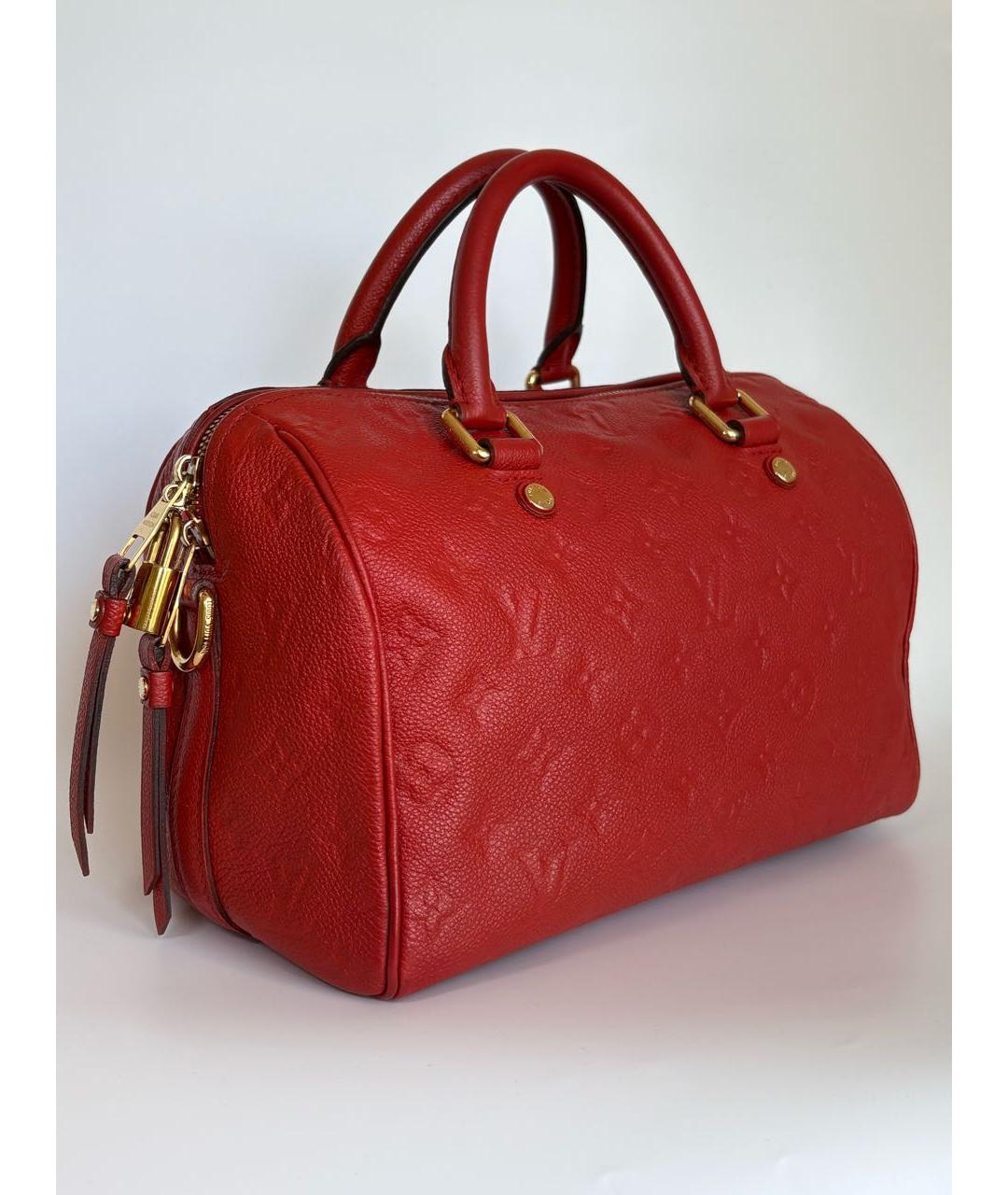 LOUIS VUITTON Красная кожаная сумка с короткими ручками, фото 3