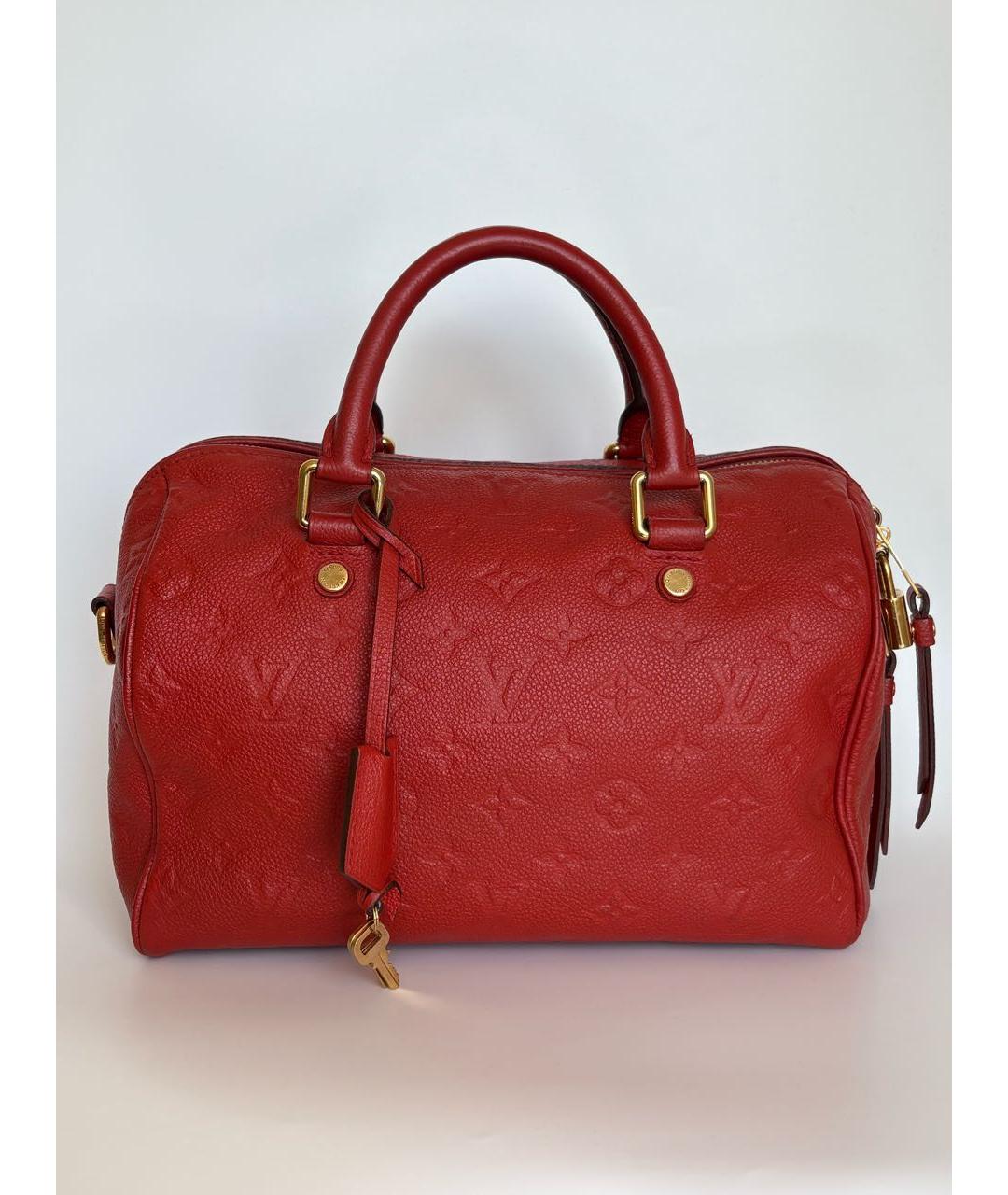 LOUIS VUITTON Красная кожаная сумка с короткими ручками, фото 9