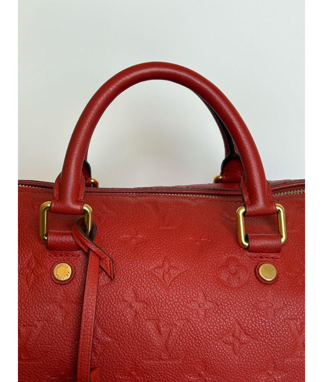 LOUIS VUITTON Красная кожаная сумка с короткими ручками, фото 7