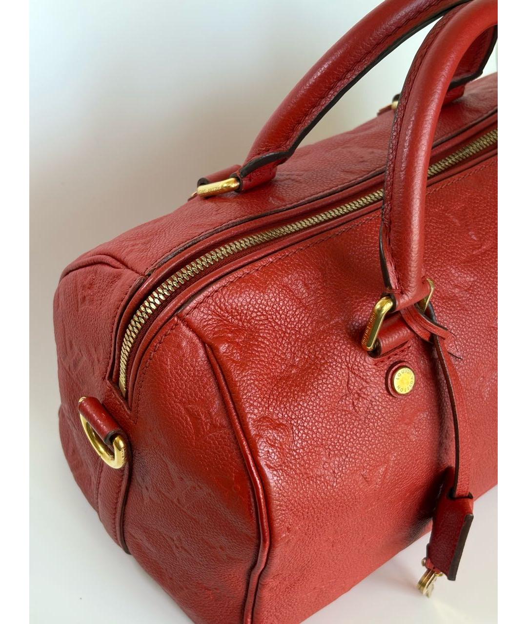 LOUIS VUITTON Красная кожаная сумка с короткими ручками, фото 5